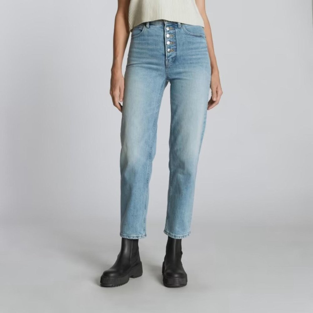 Everlane The Way High Jean Light Wash Button Fly Size 27 NWOT